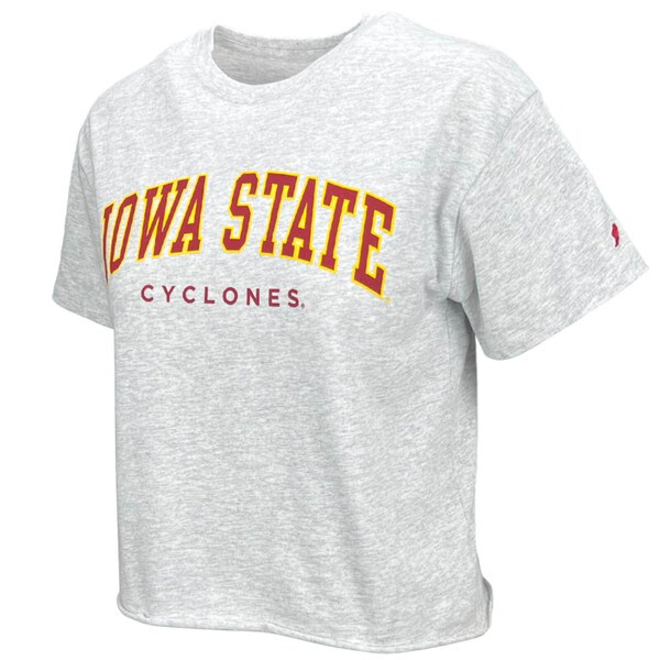 League Women's Iowa State Cyclones Gray Cropped T-Shirt
